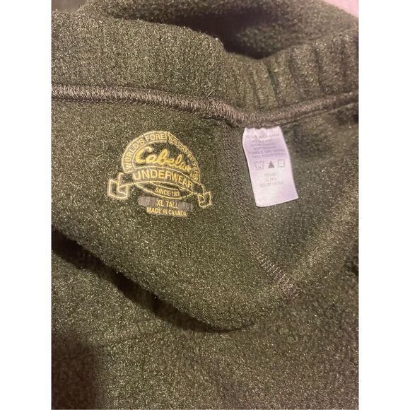 Cabela’s Green Fleece  Polyester Base Layer Underwear XL Tall - Picture 5 of 8